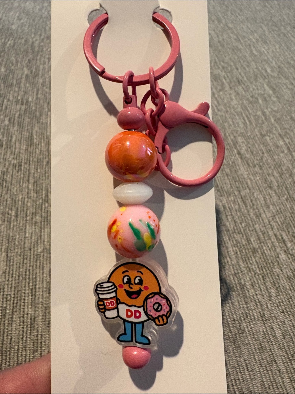 Hand Crafted Dunkin Munchkin Keychain or Bag Charm - NWOT